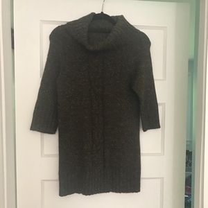 Brown Tweed Tunic Sweater